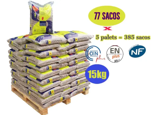 Pellet Asturias -5 Palets de 385 SACOS de 15 kg