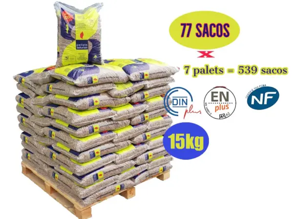 Pellet Asturias -7 Palets de 539 SACOS de 15 kg